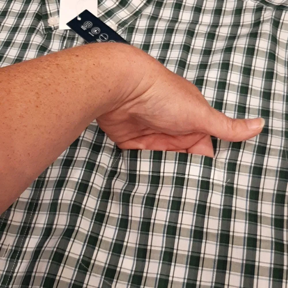 J. Crew Performance Green Checkered Button Down Shirt